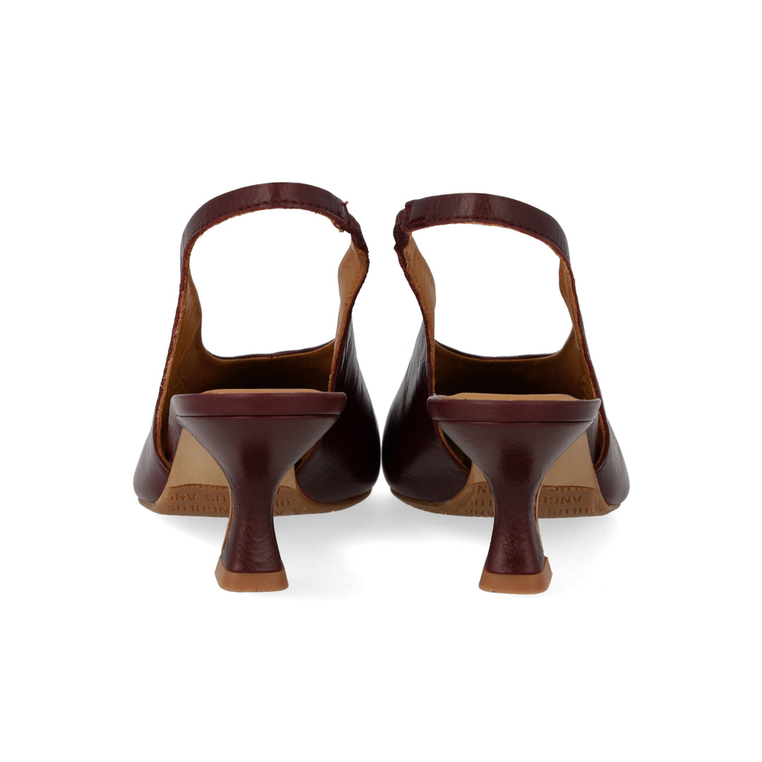 Sling-back heeled sandal, Berry