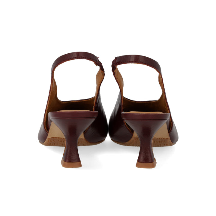 Sling-back heeled sandal, Berry
