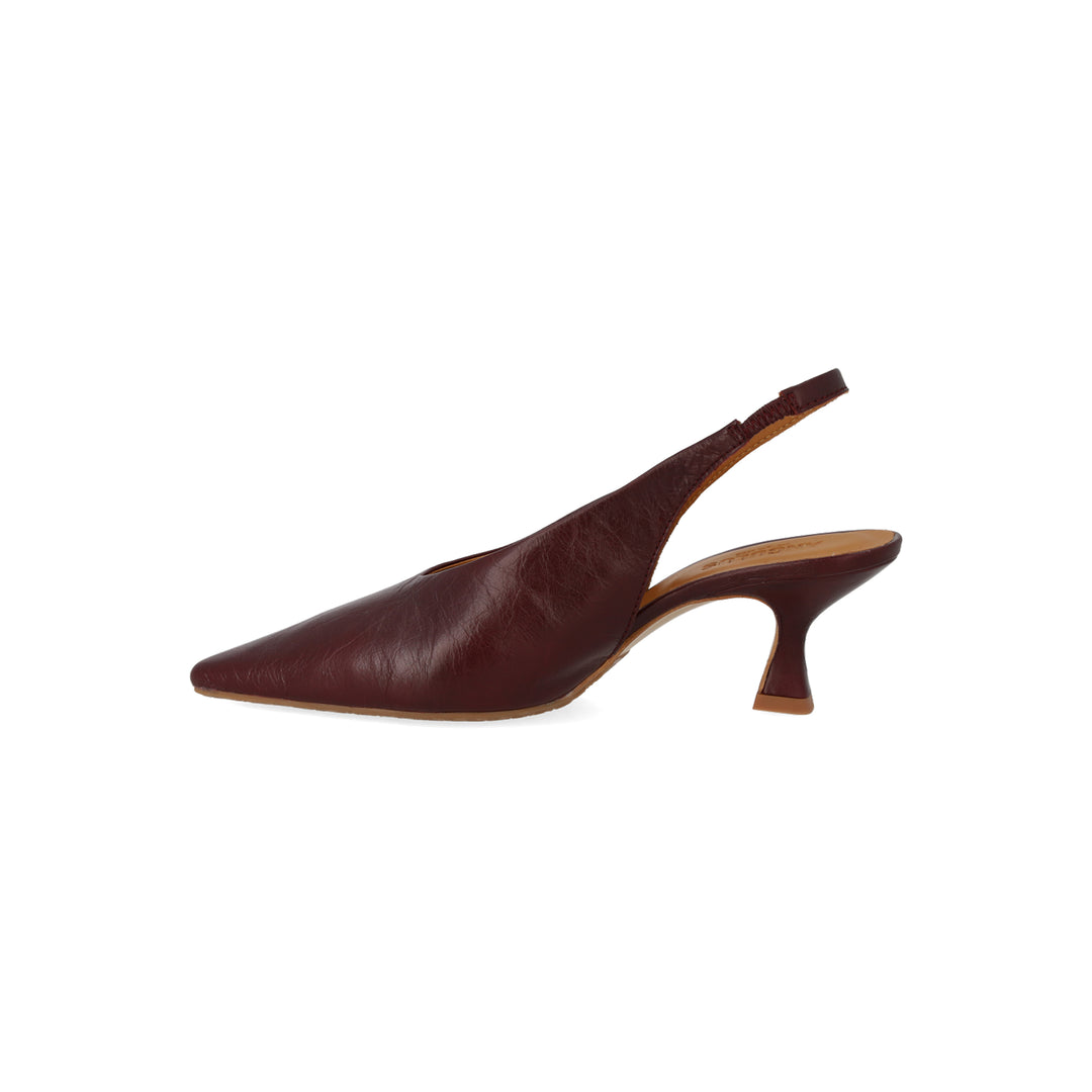 Sling-back heeled sandal, Berry
