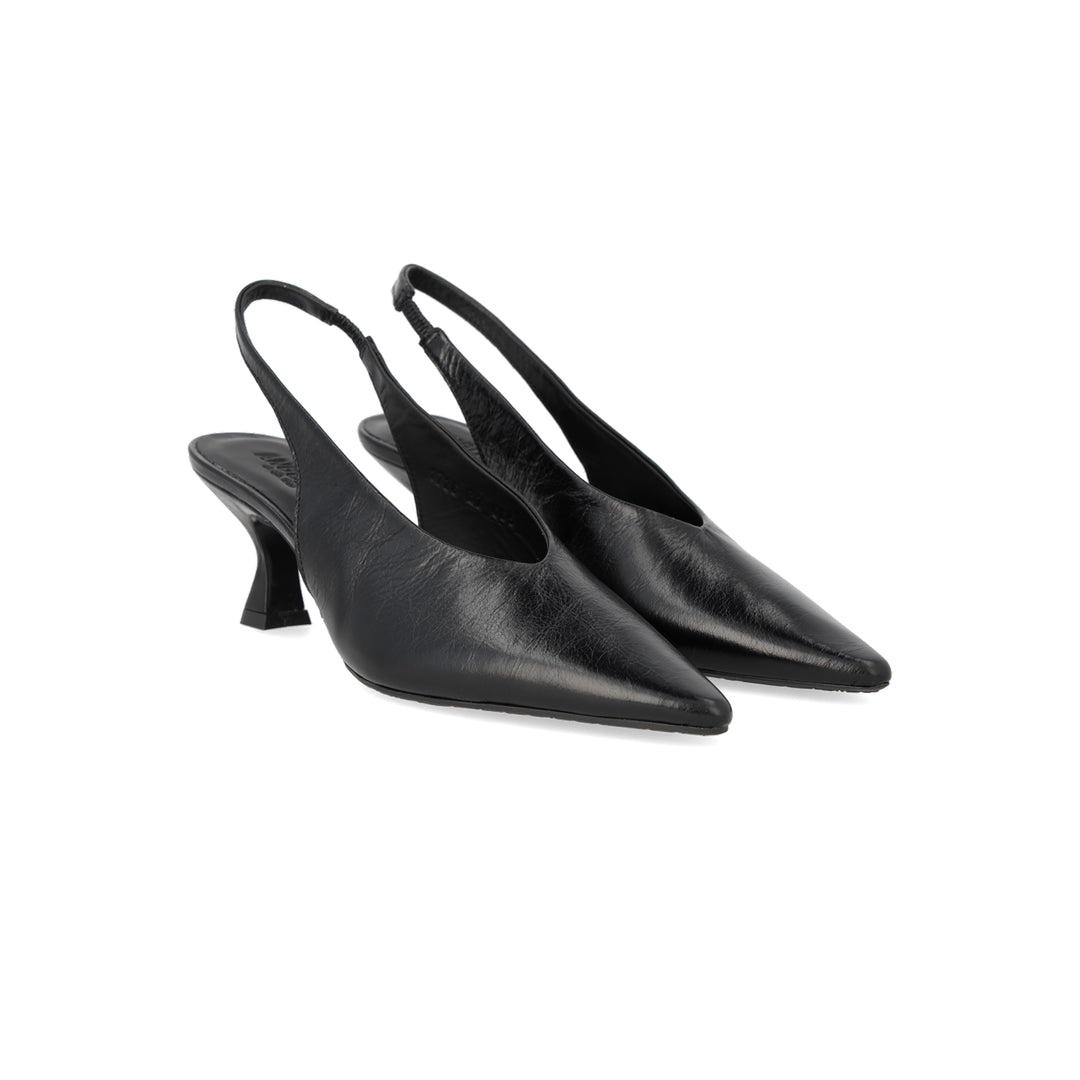Sling-back heeled sandal, Black