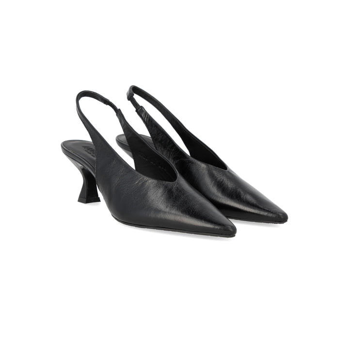 Sling-back heeled sandal, Black