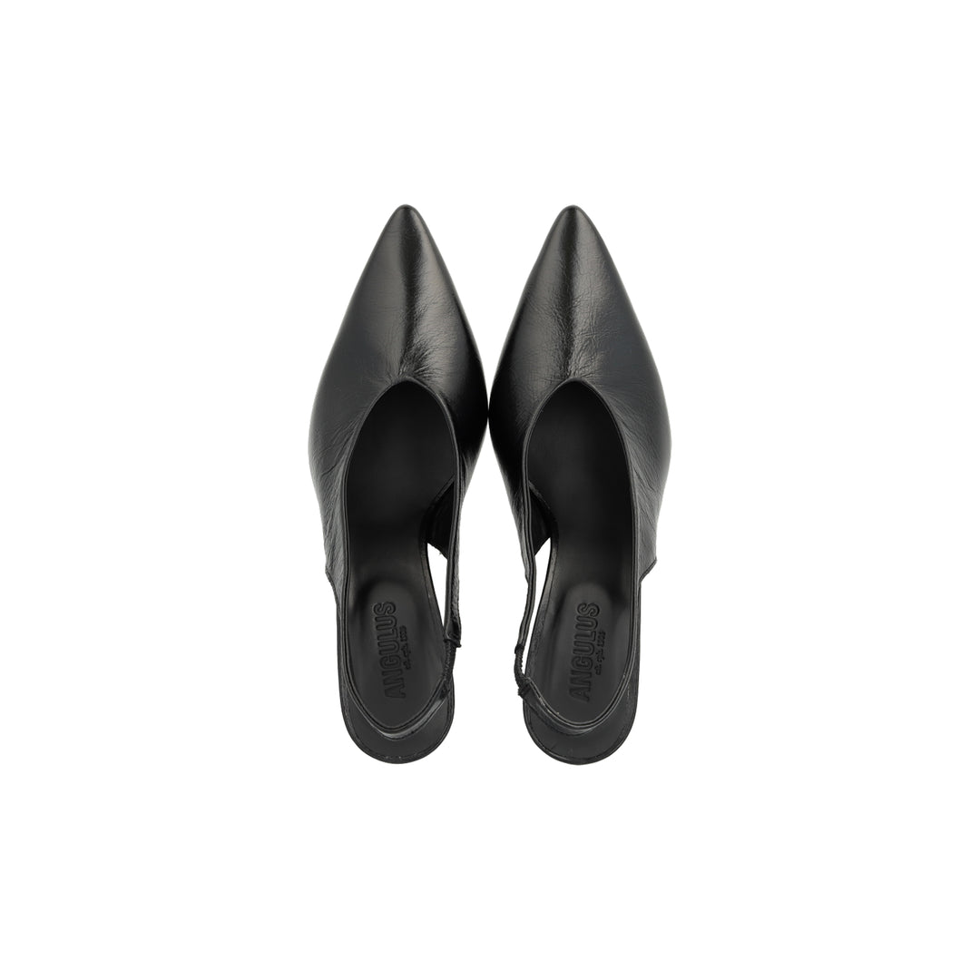 Sling-back heeled sandal, Black