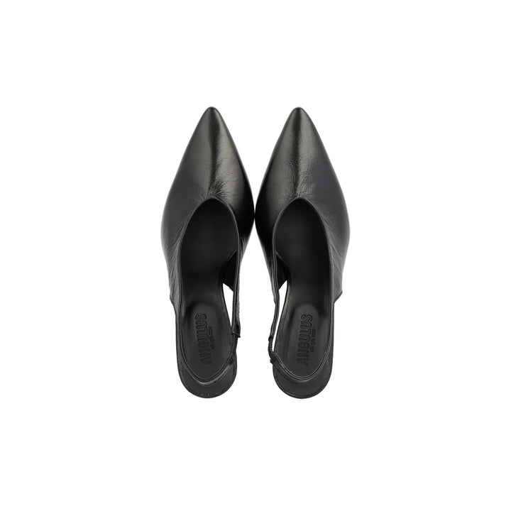 Sling-back heeled sandal, Black