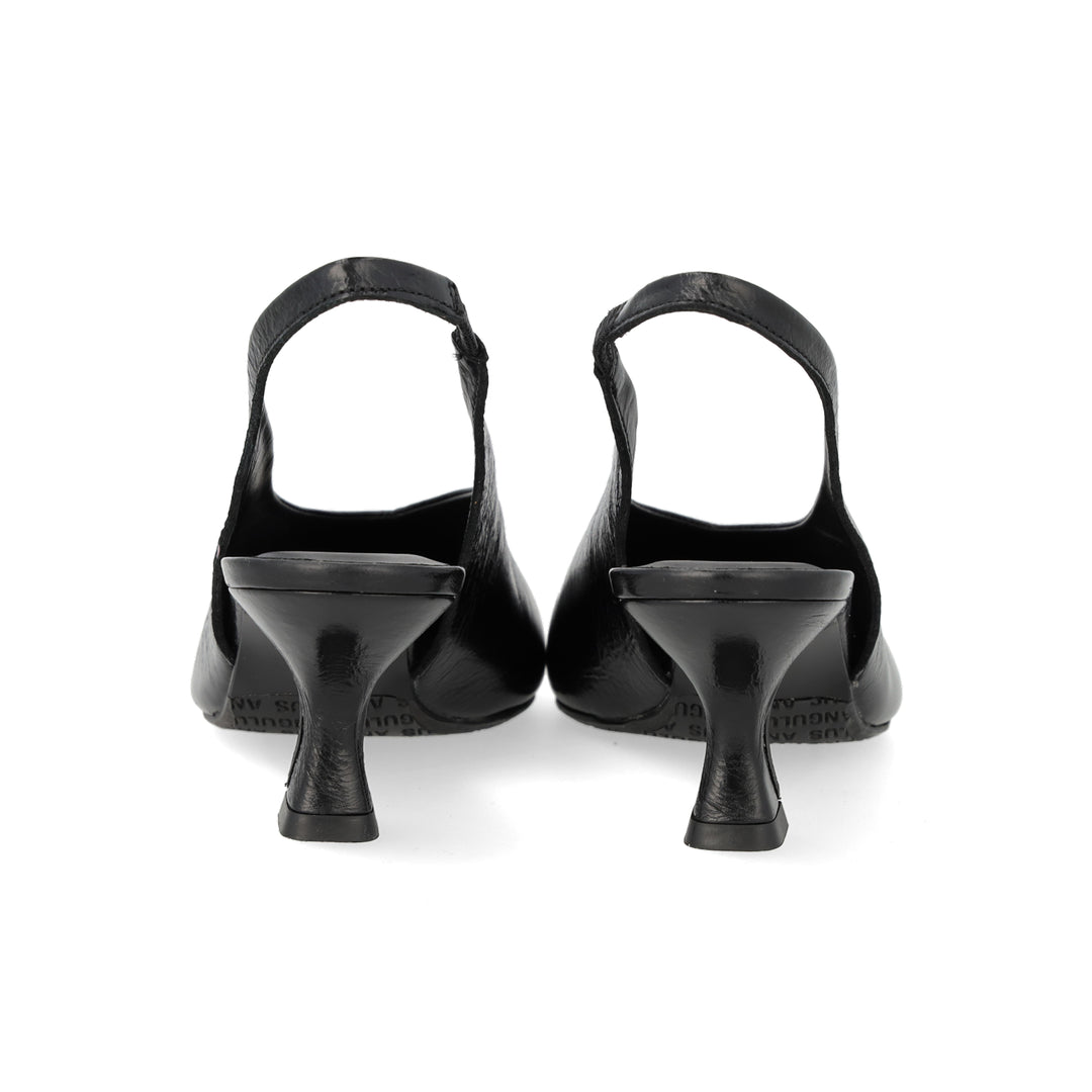 Sling-back heeled sandal, Black