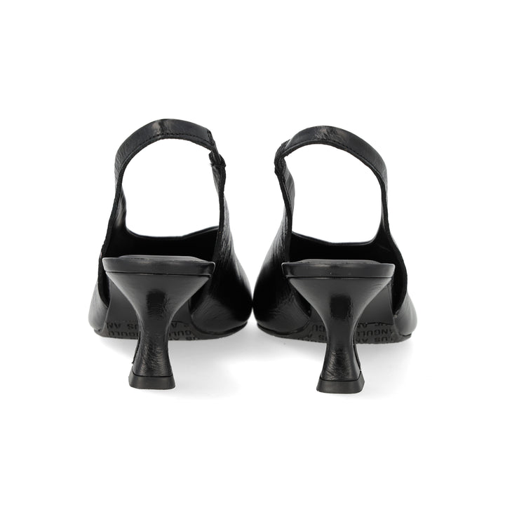 Sling-back heeled sandal, Black