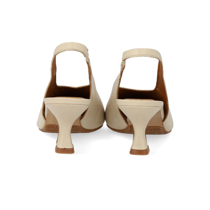 Sling-back heeled sandal, Buttermilk