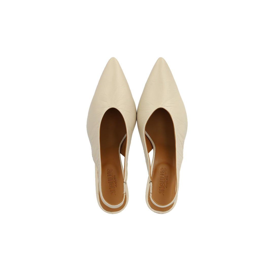 Sling-back heeled sandal, Buttermilk