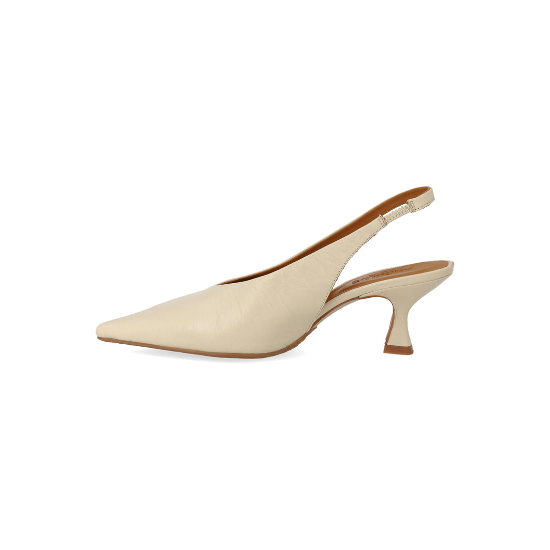 Sling-back heeled sandal, Buttermilk