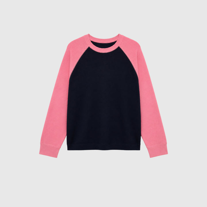 Polly Contrast Knit - Navy/Pink