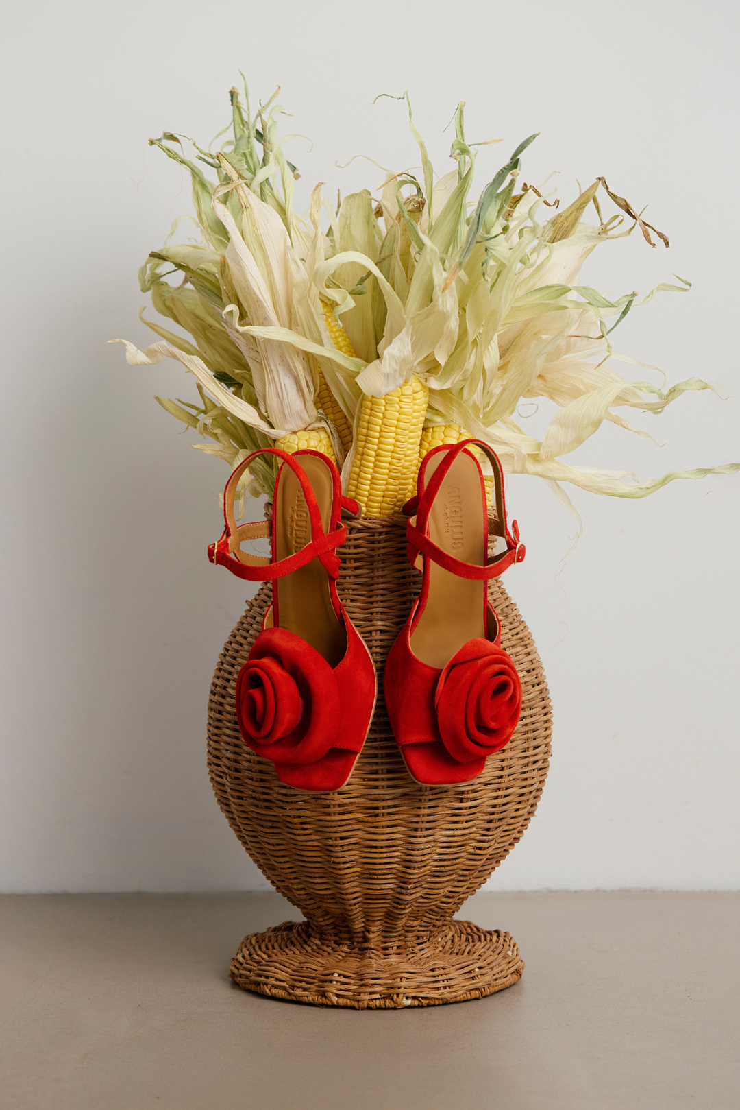 Rose Heeled Sandal, Red Coral