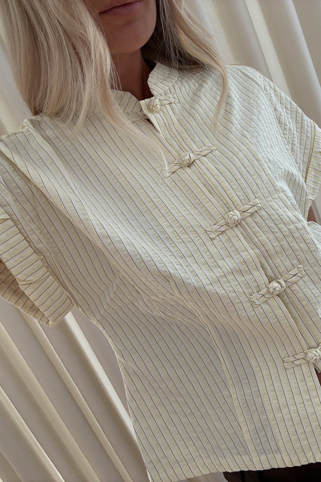 Norma Blouse - Butter Stripe
