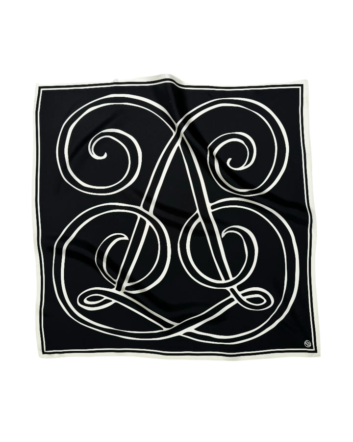 Monogram Big Scarf, Black