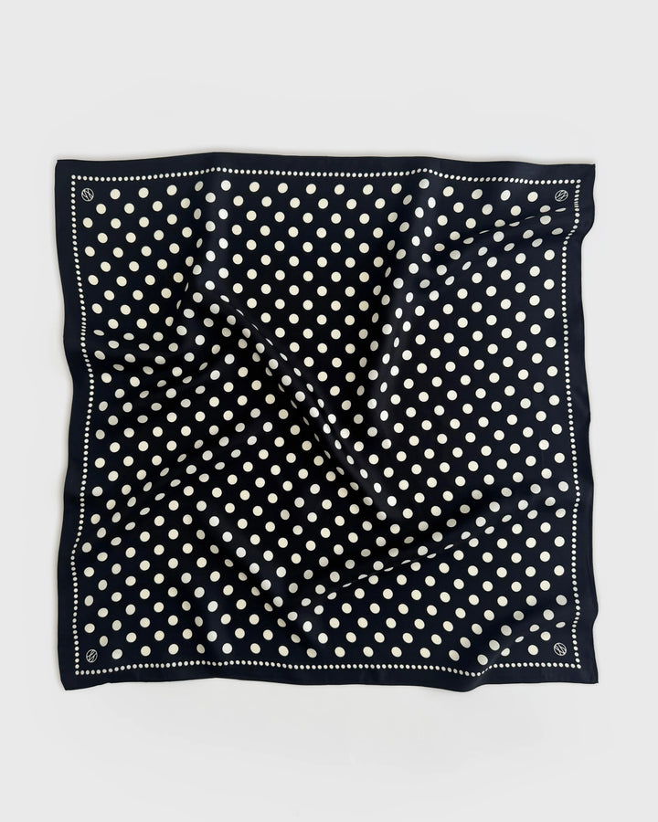 Polkadot Silk Scarf , Black