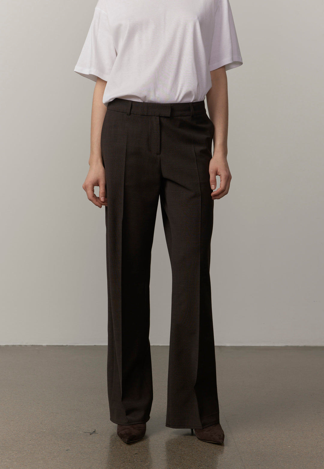 Jack Waist Pants, Brown Melange