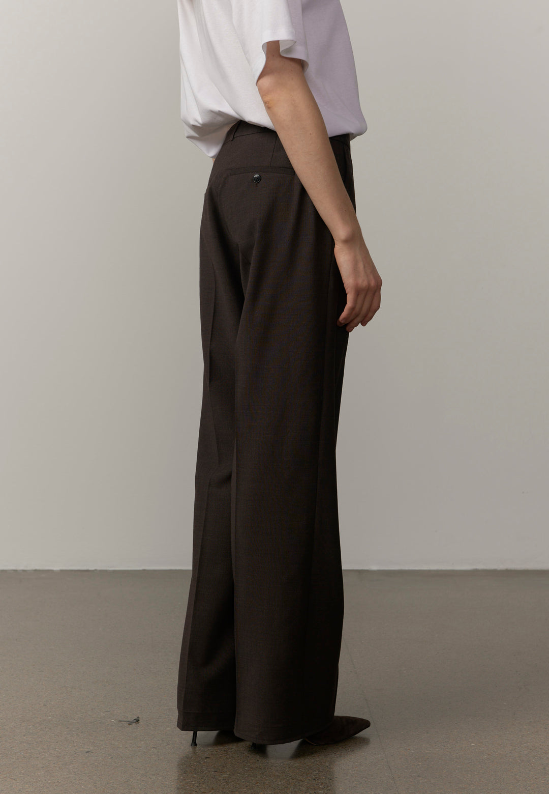 Jack Waist Pants, Brown Melange