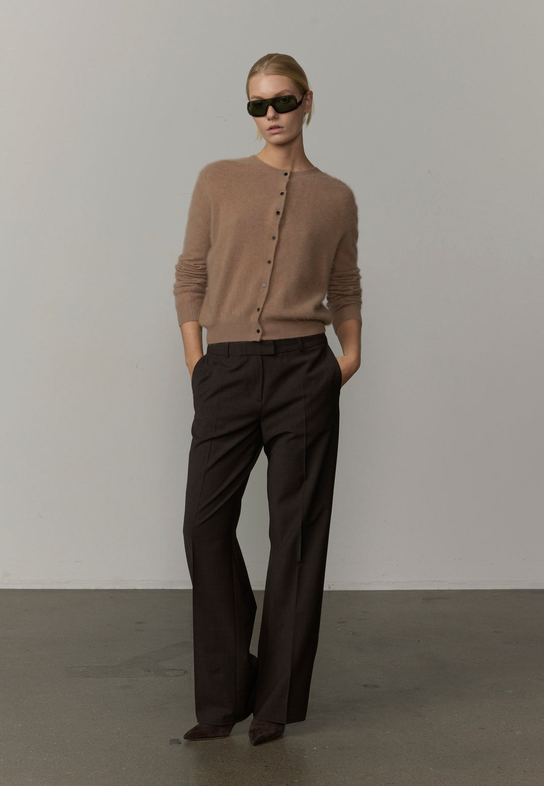Jack Waist Pants, Brown Melange