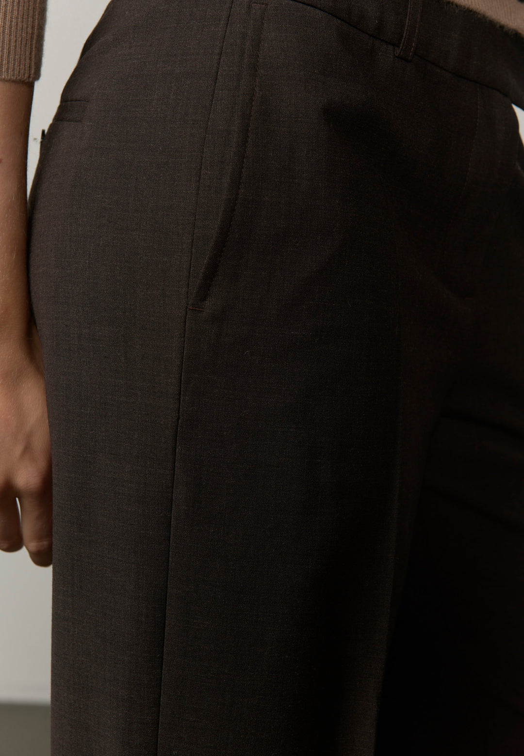 Jack Waist Pants, Brown Melange