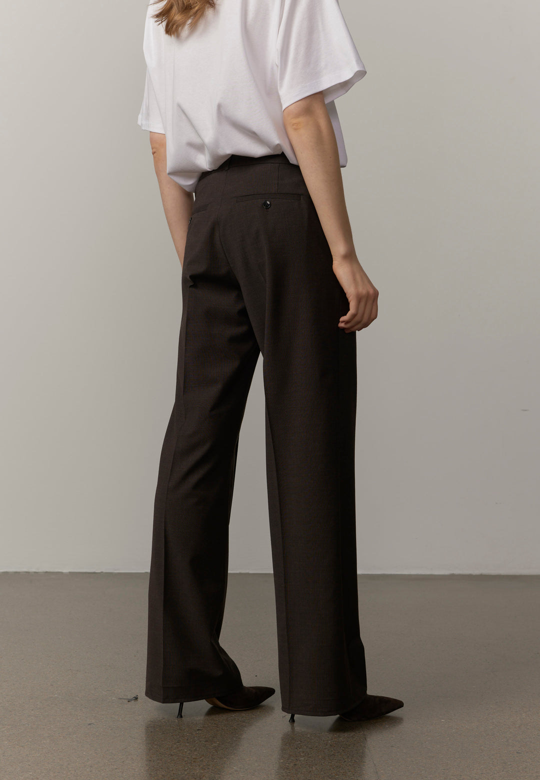 Jack Waist Pants, Brown Melange
