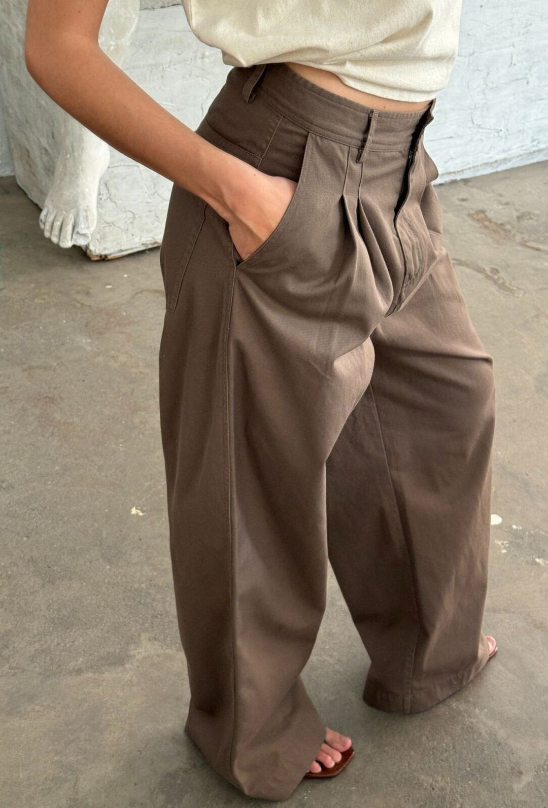 Julie Cotton Pants, Cold Desert
