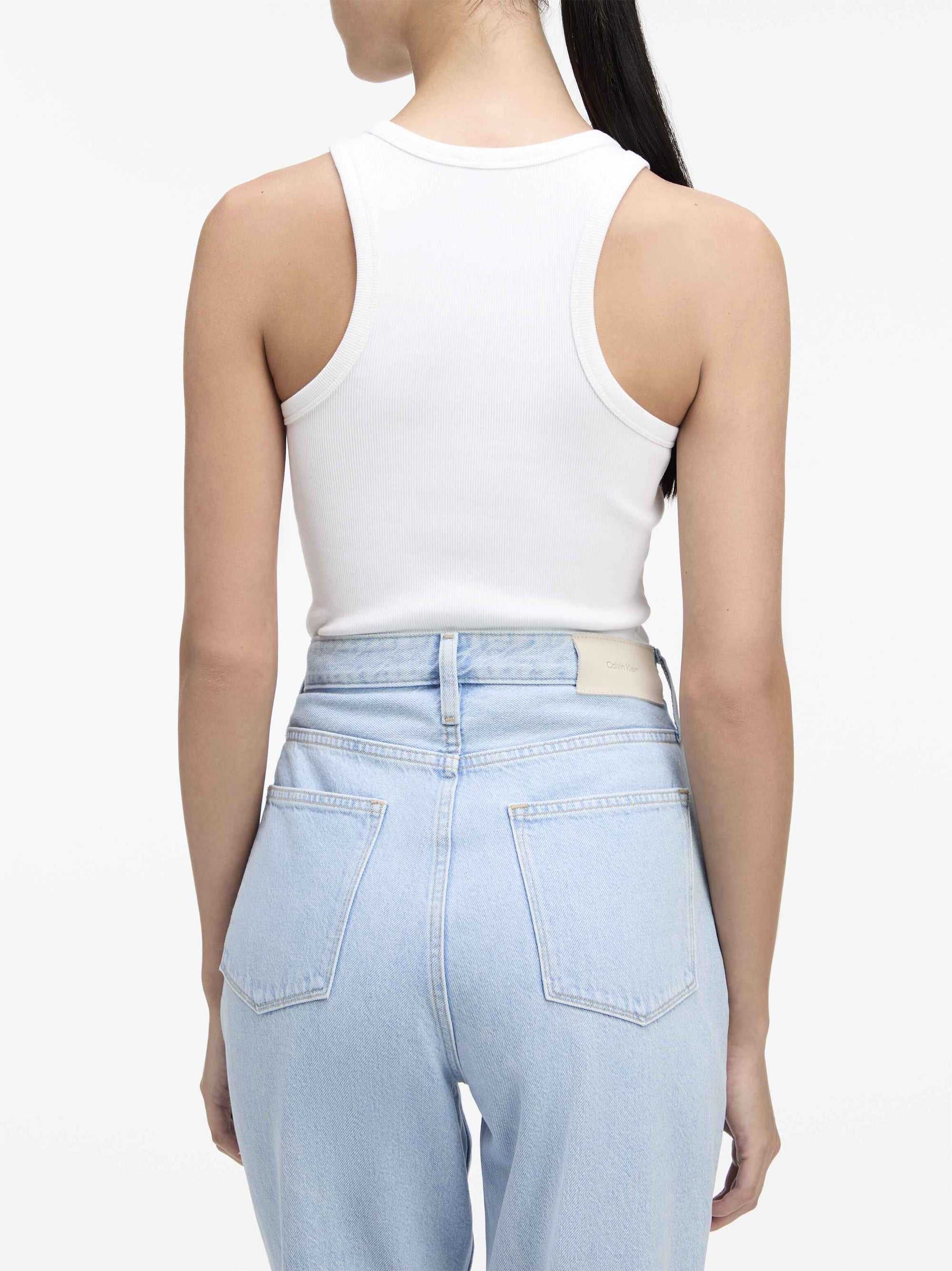 CK Graphic Rib Tank, White