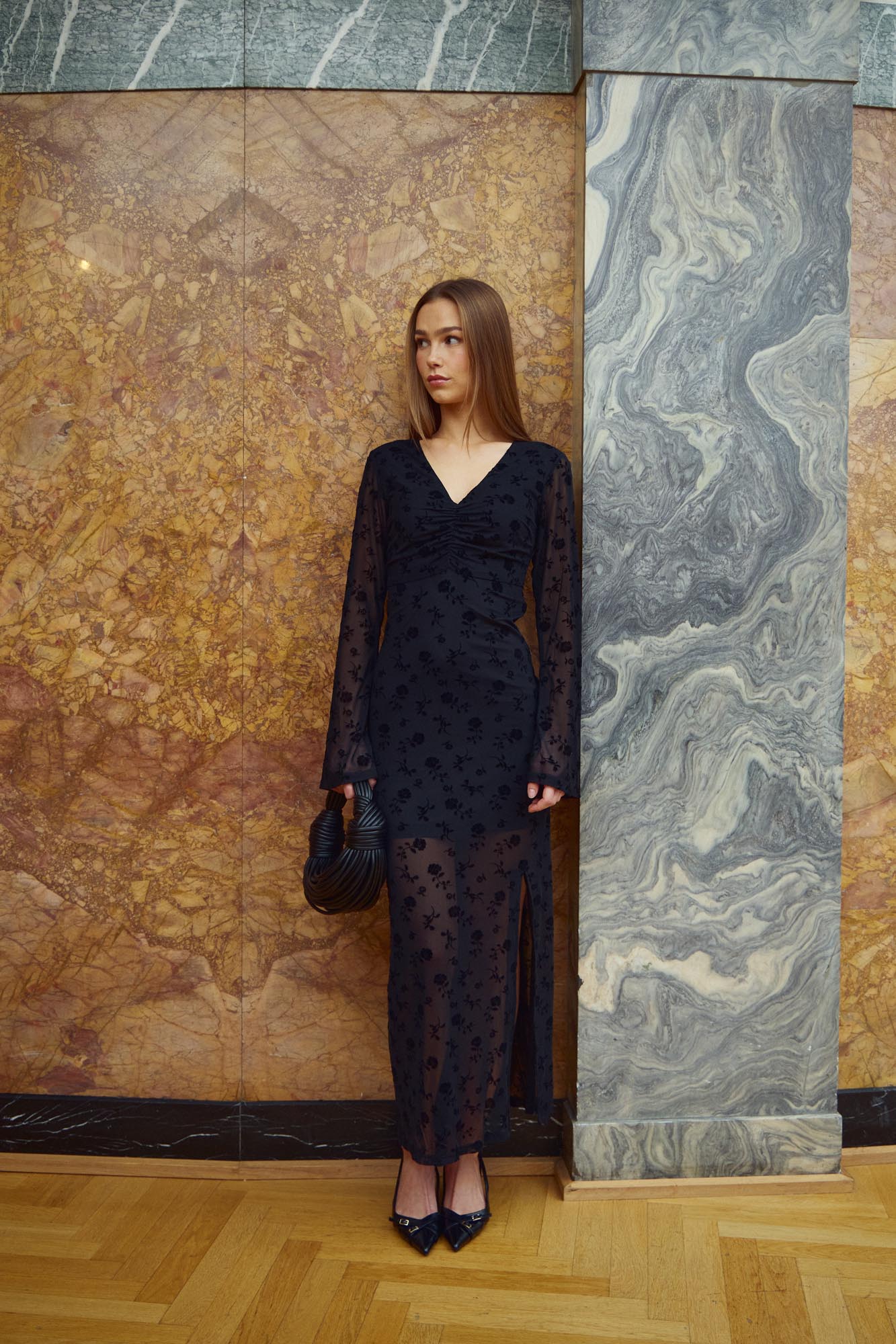 Kameyella Dress, Black Print