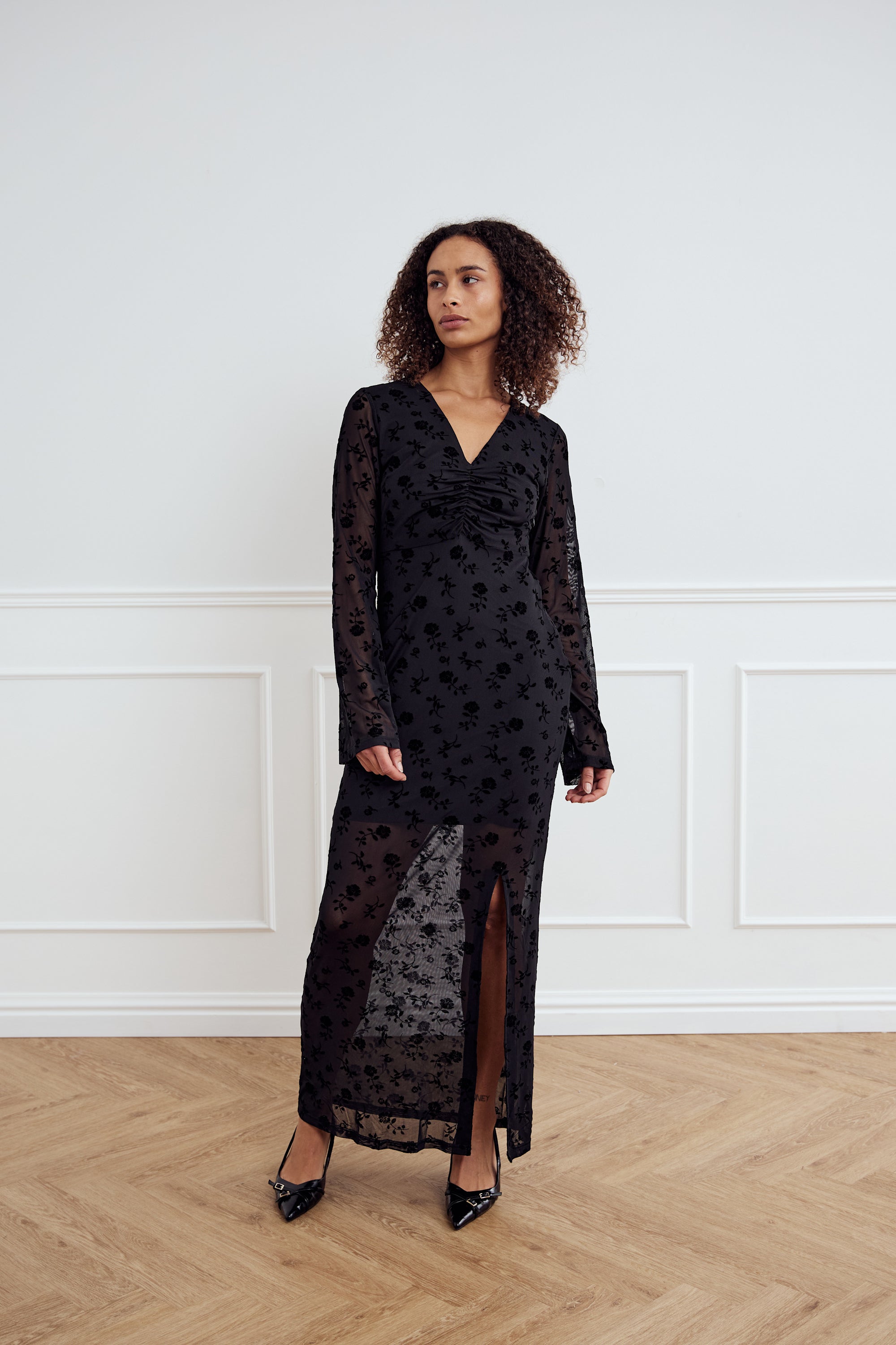 Kameyella Dress, Black Print