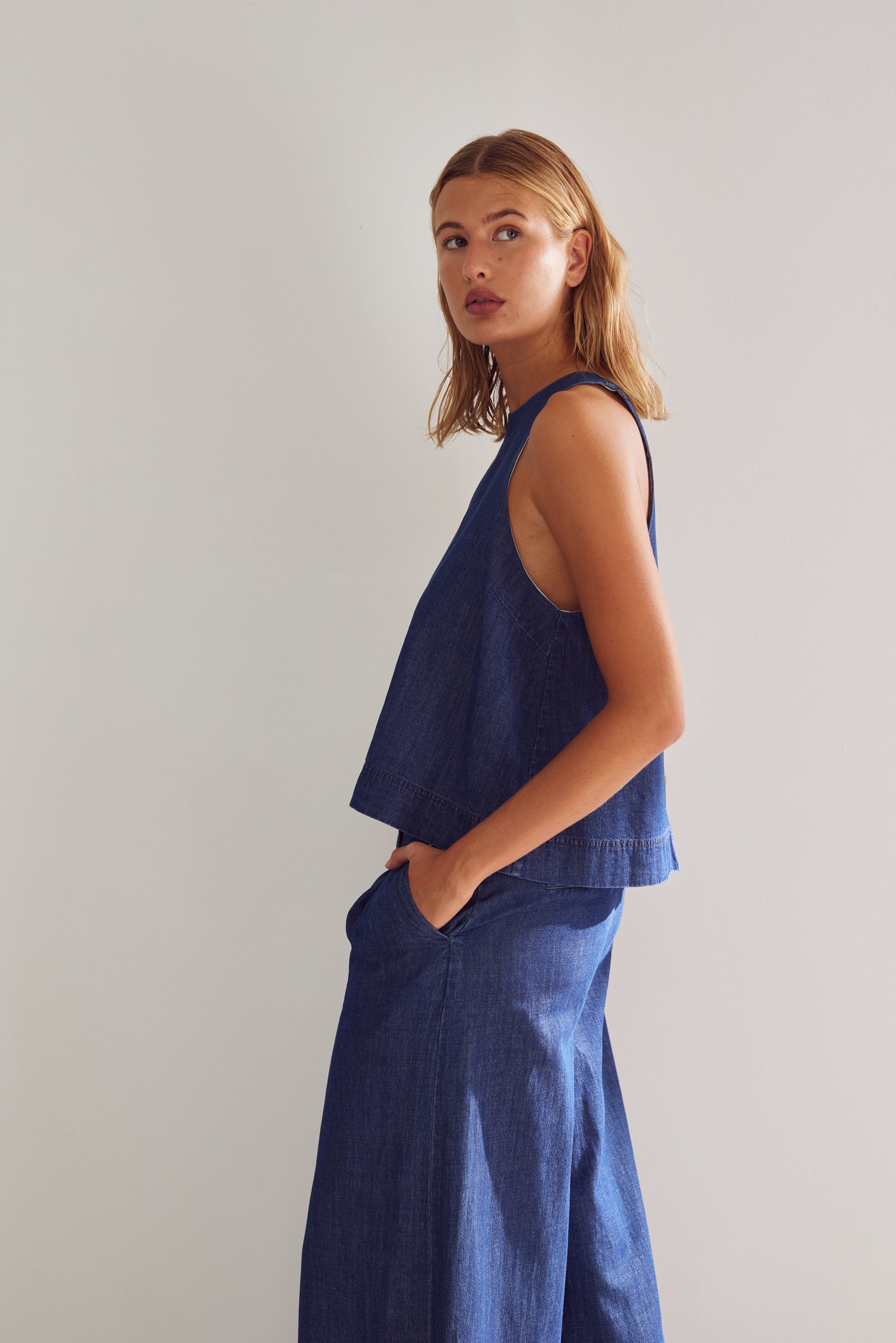 Lindsey Blouse, Denim Blue