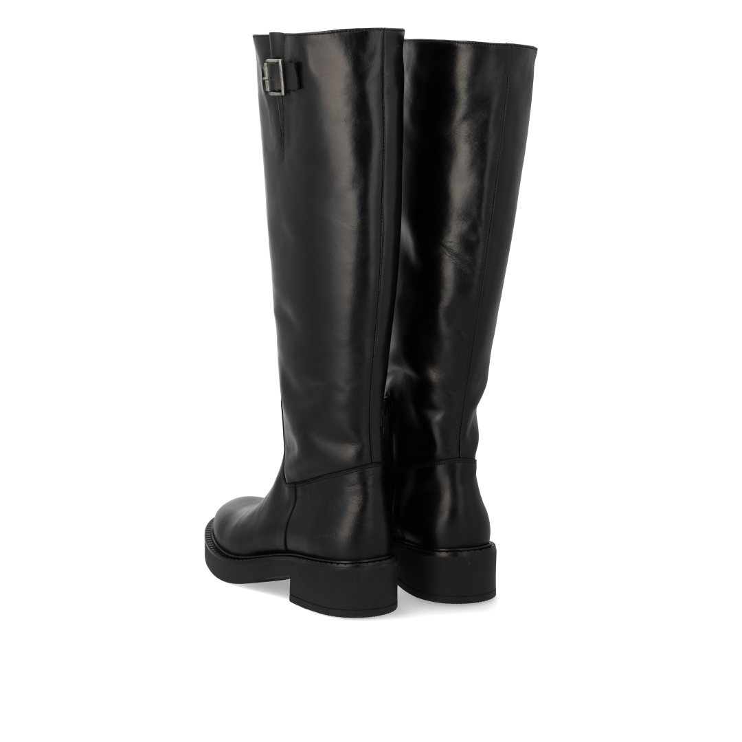 Long Buckle Boots - Black