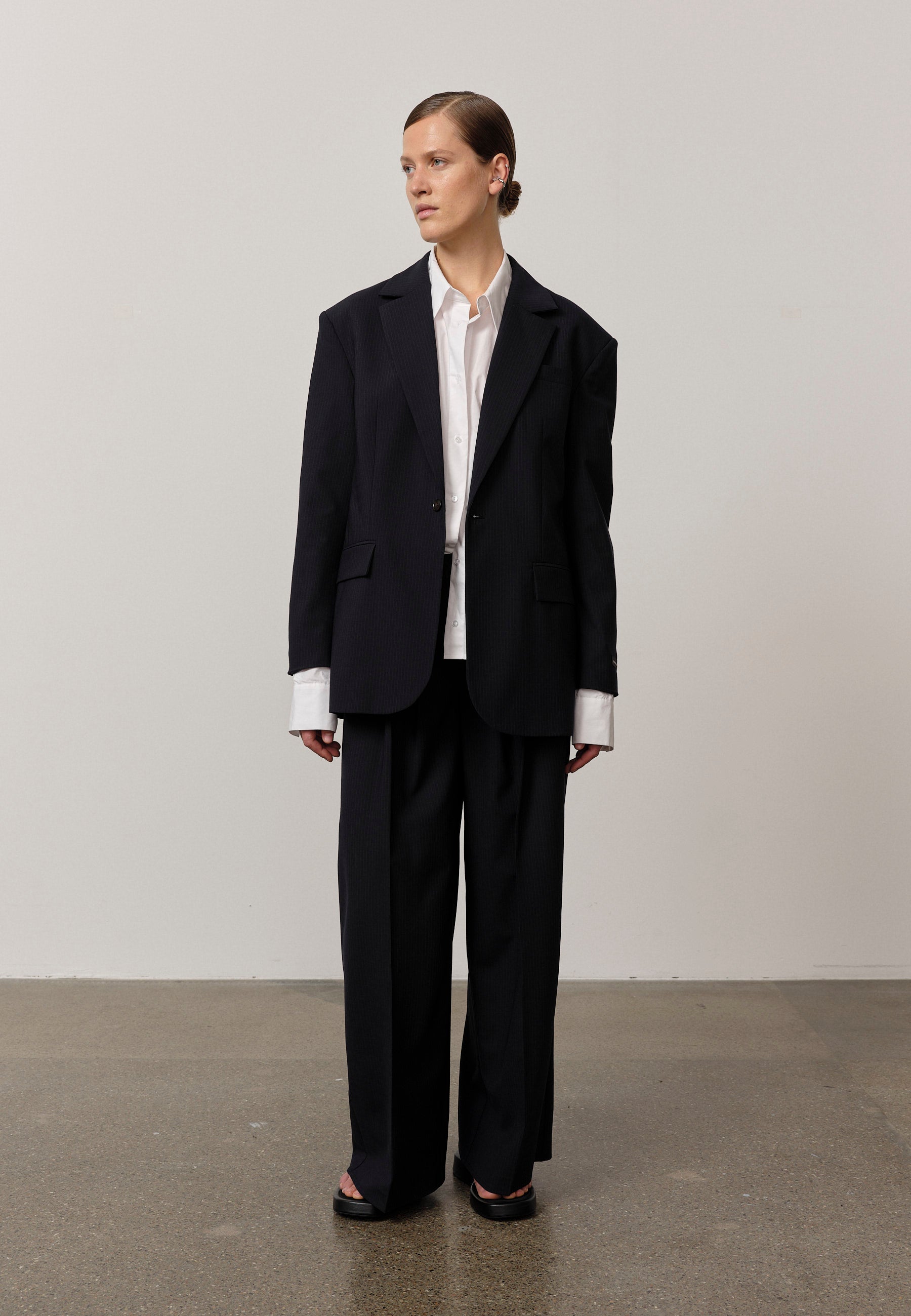 Lotus Pants, Navy Pinstripe