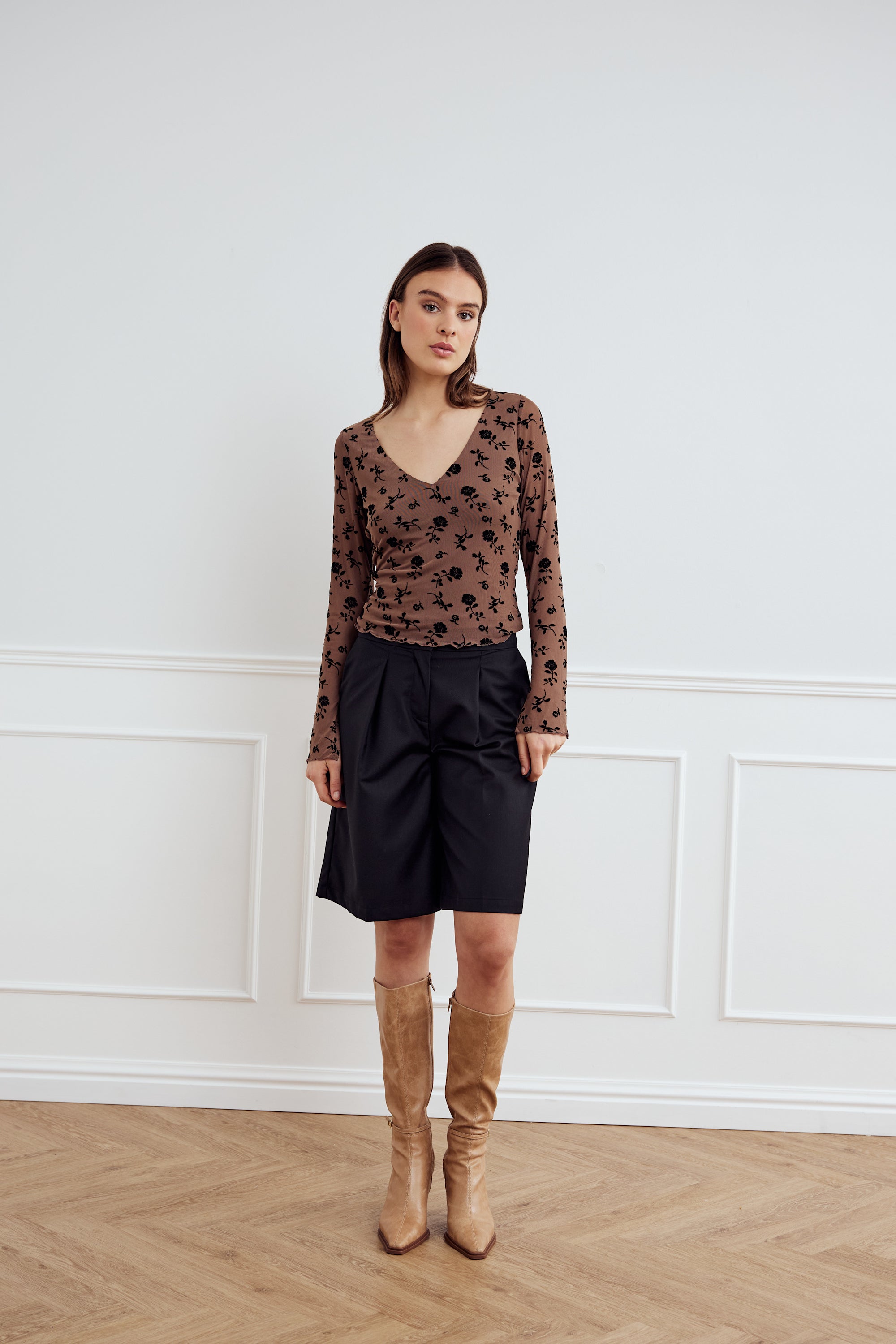 Lucille top, Morel Print