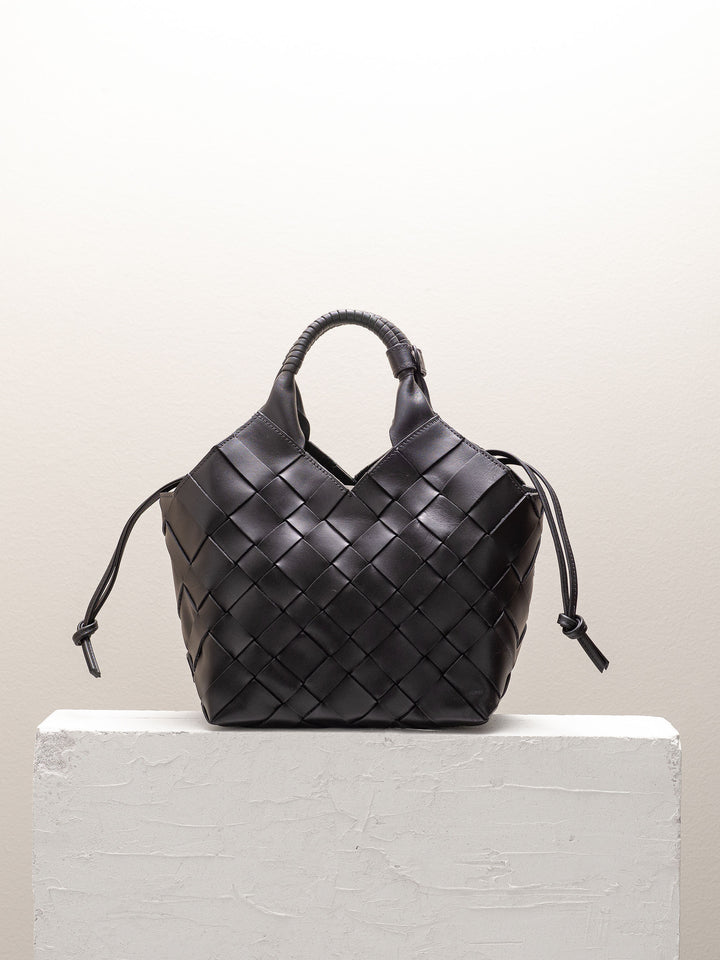 Misu Leather Bag Medium, Black