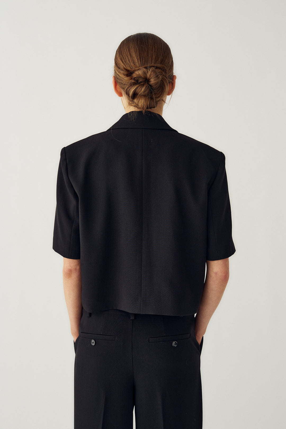 Leanne Cropped Blazer, Black