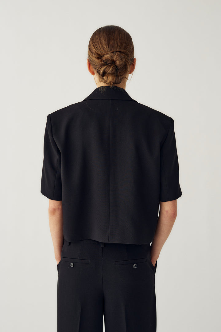 Leanne Cropped Blazer, Black