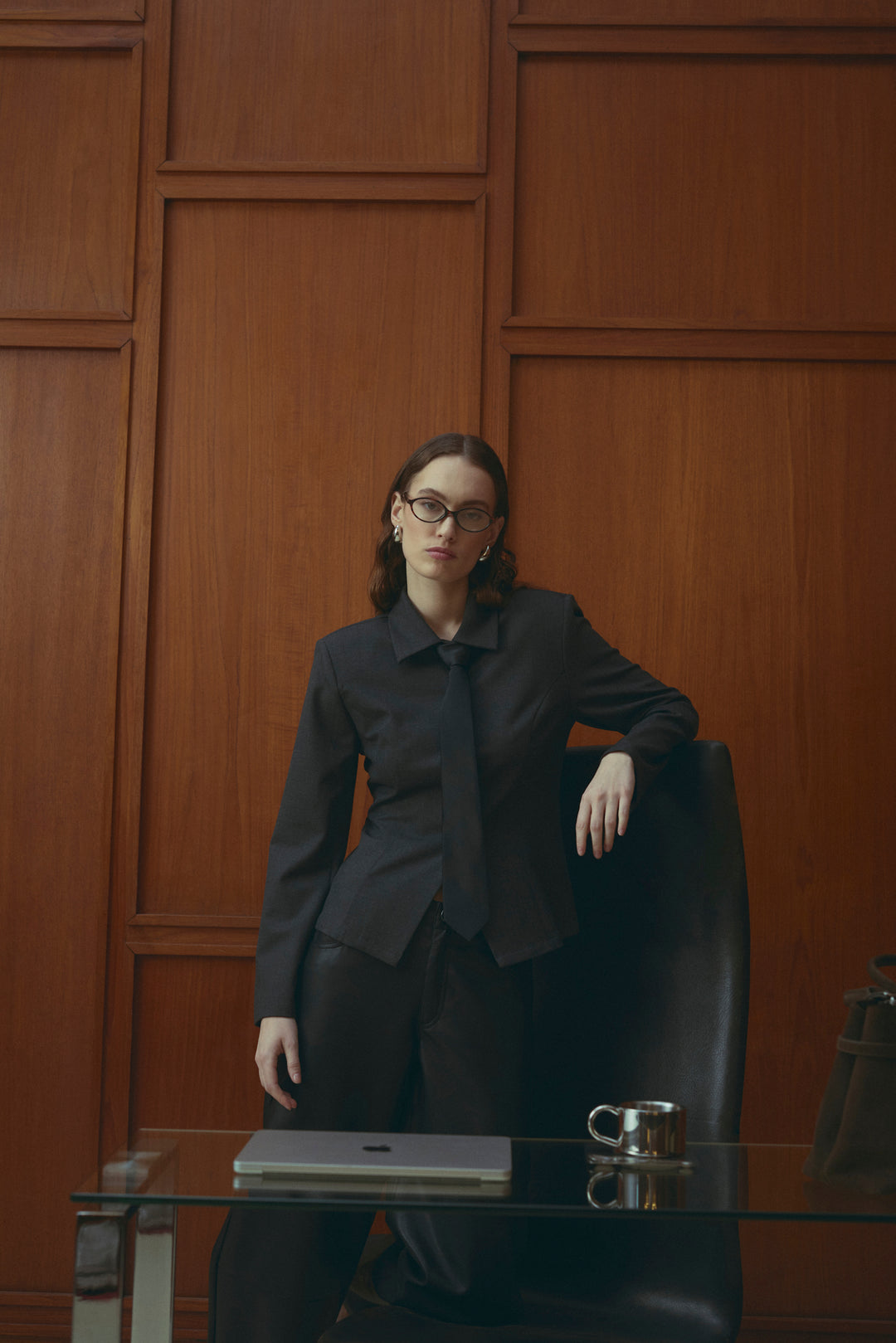 Maelle Shirt - Grey Herringbone