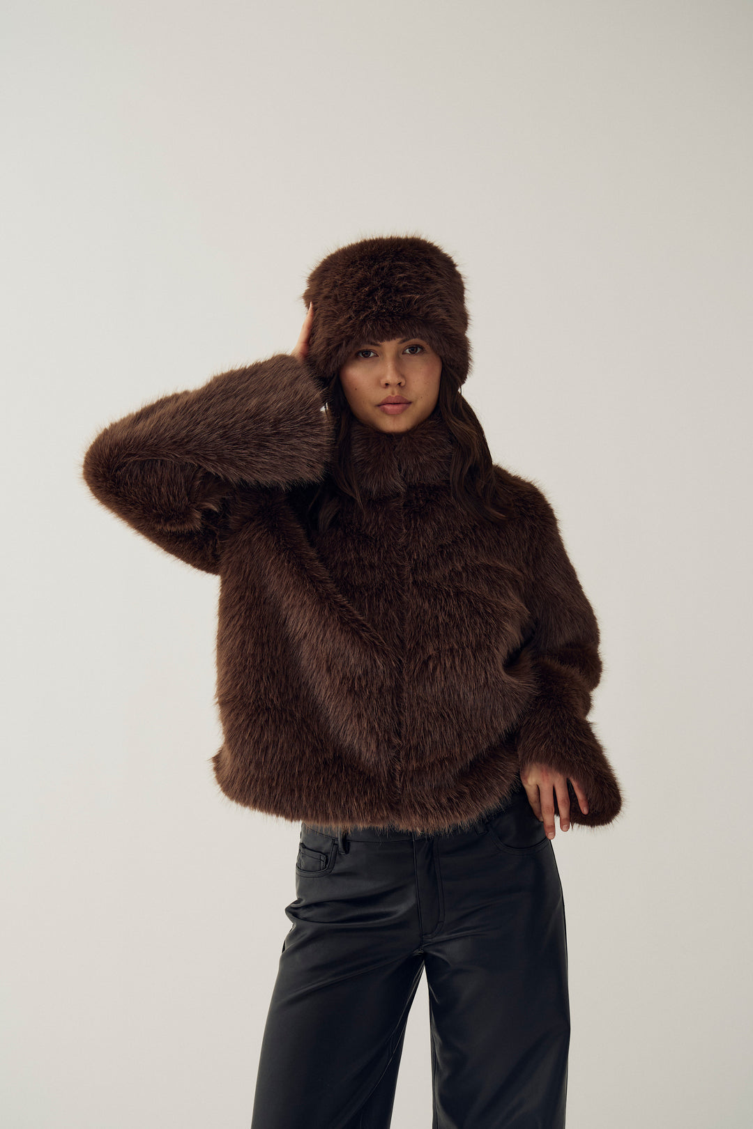 Marita Fur Jacket - Chocolate