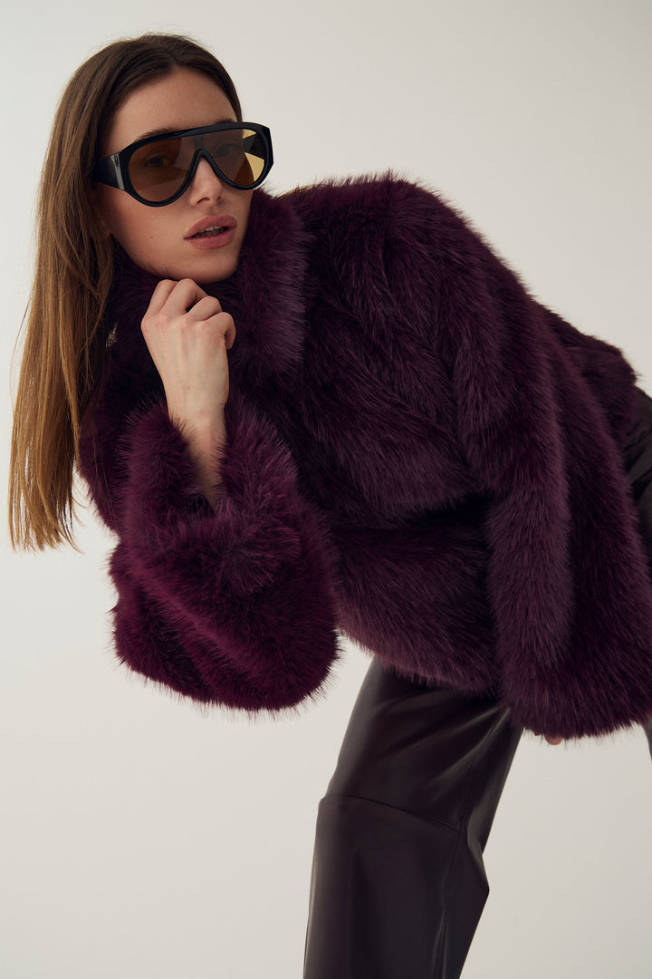 Marita Fur Jacket - Winter Bloom