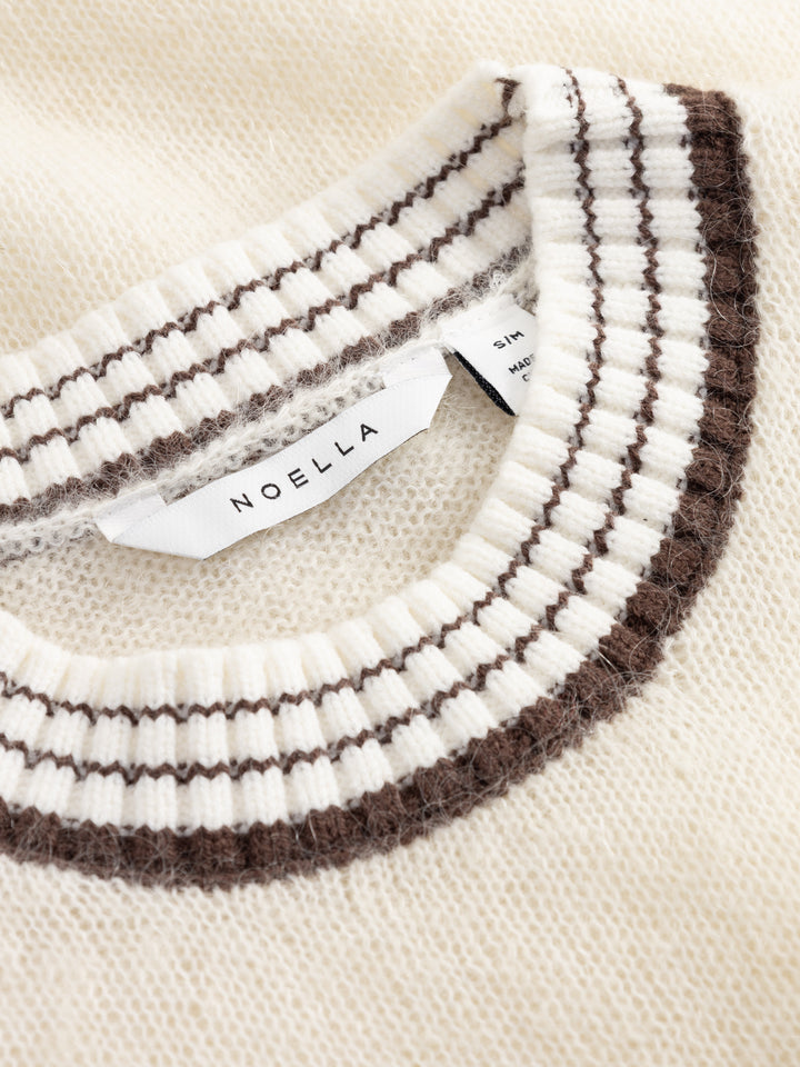 Marty Knit Top - Ivory/Brown