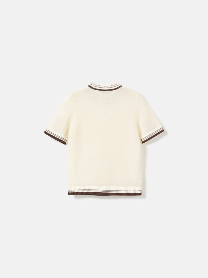 Marty Knit Top - Ivory/Brown