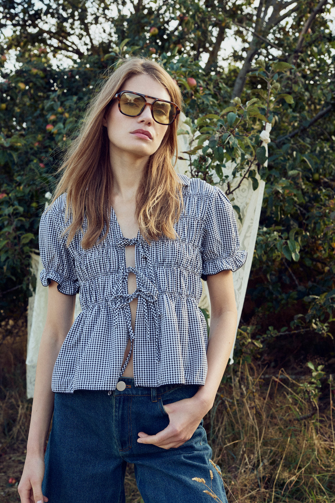 Marty Blouse, Black Check