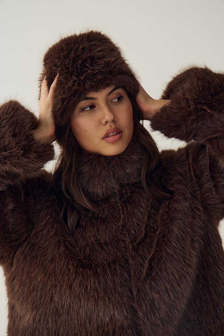 Fur hat - Chocolate