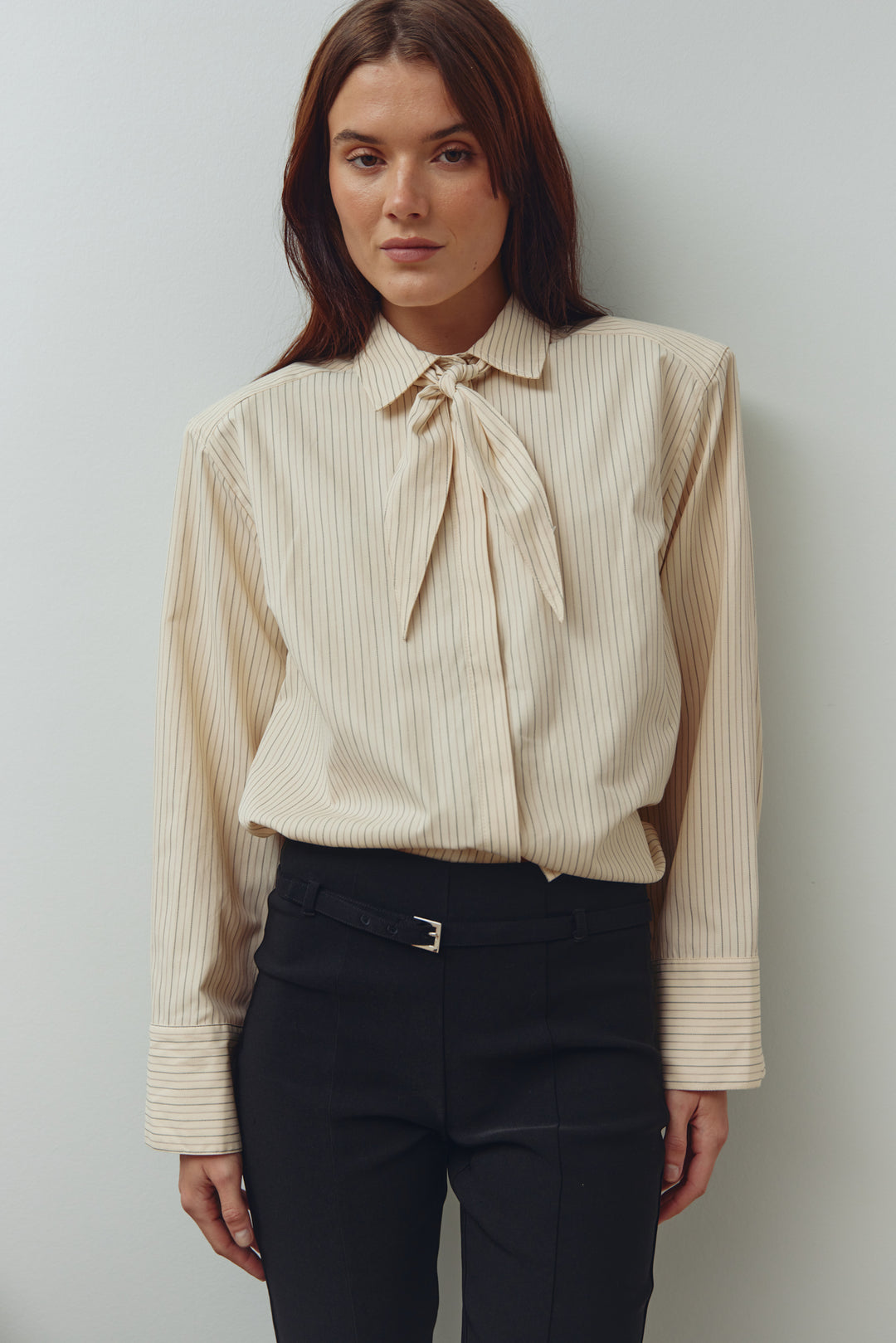 Mira Shirt, Cream Stripe