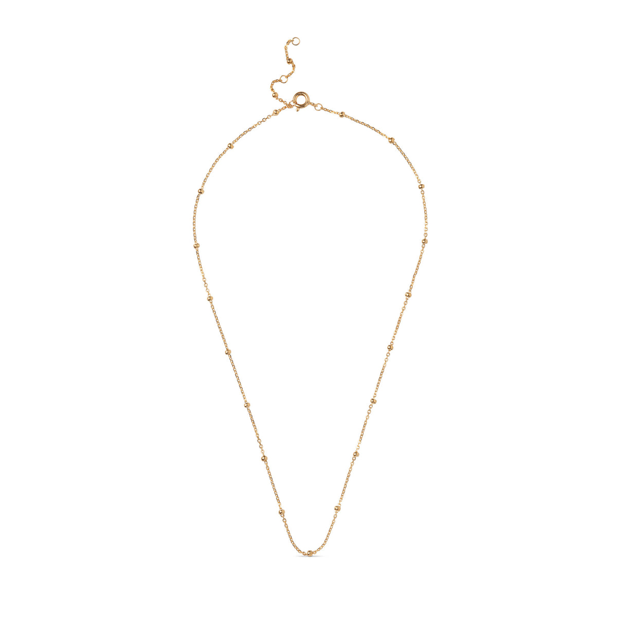 Necklace, Beaded Chain, Gold