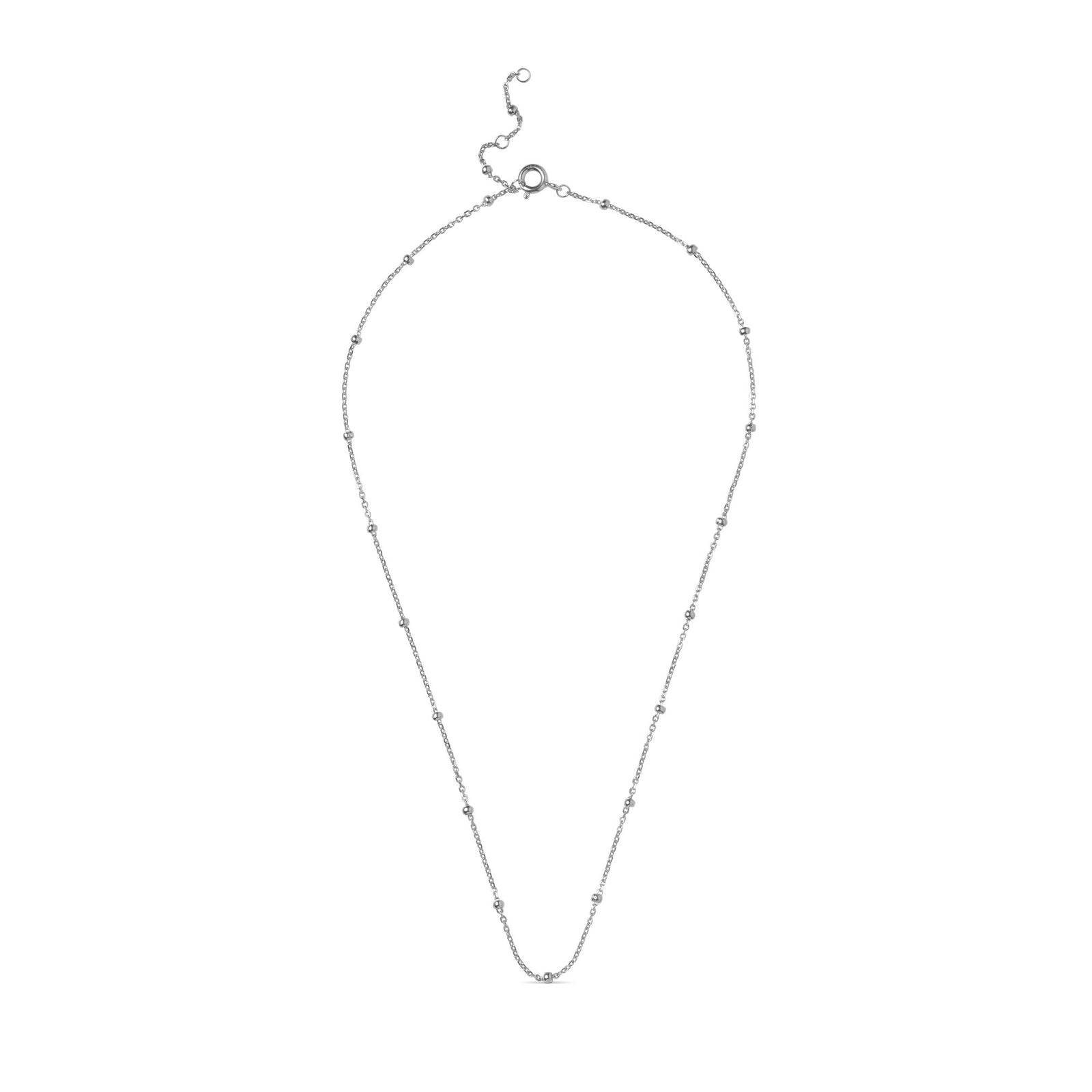 Necklace, Beaded Chain, Silver