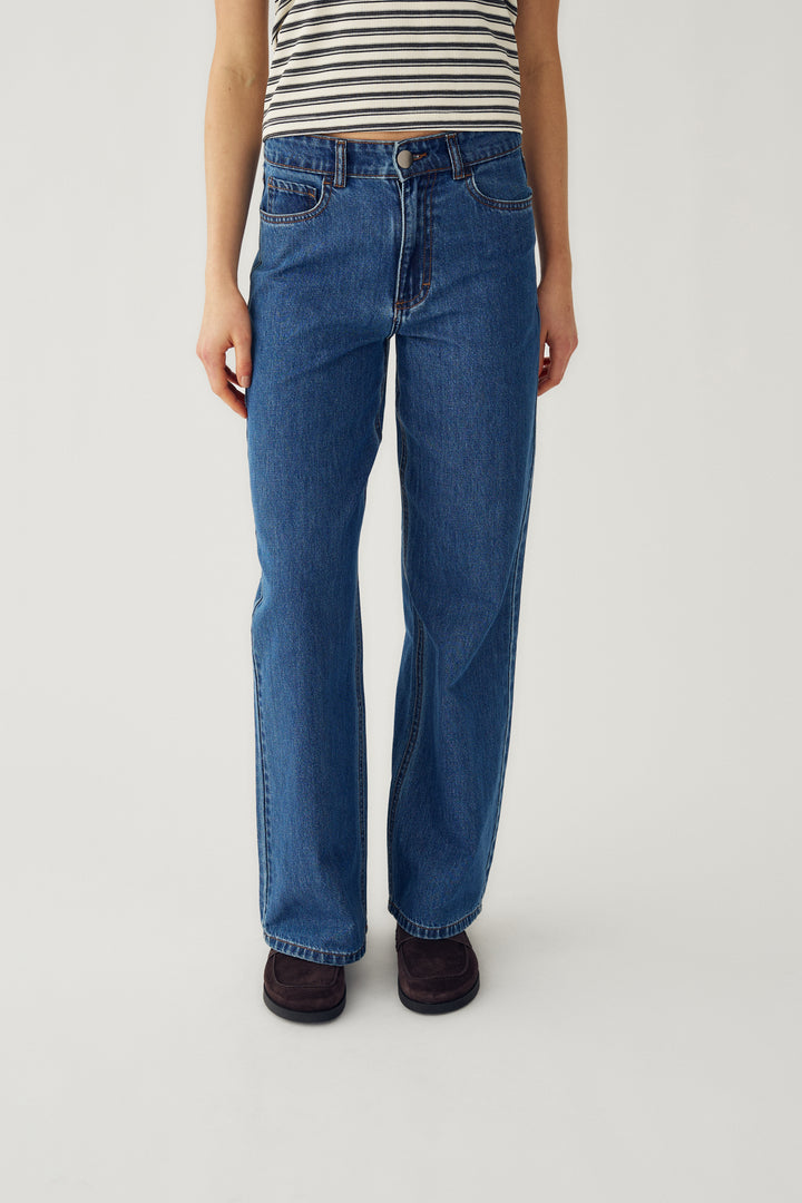 Katy Mid Waist Jeans, Blue Wash