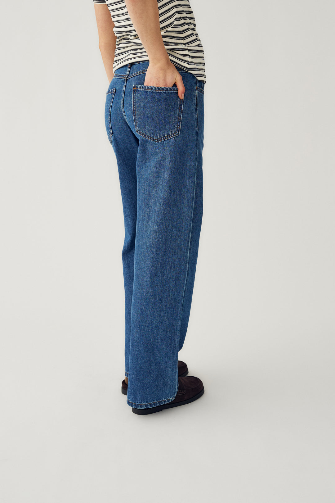 Katy Mid Waist Jeans, Blue Wash