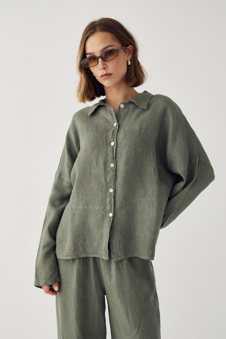 Leonora Shirt, Army Green