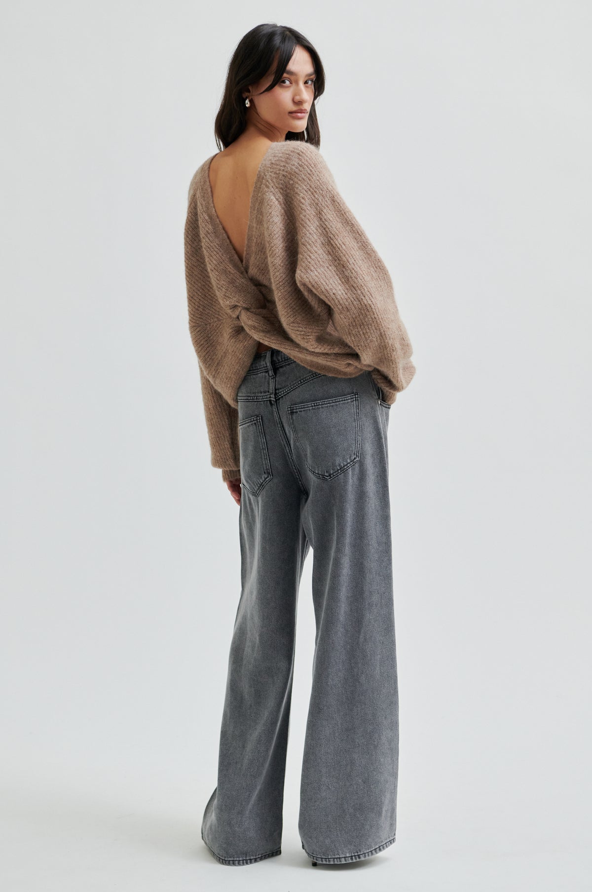 Flare Knit, Dark Beige Melange