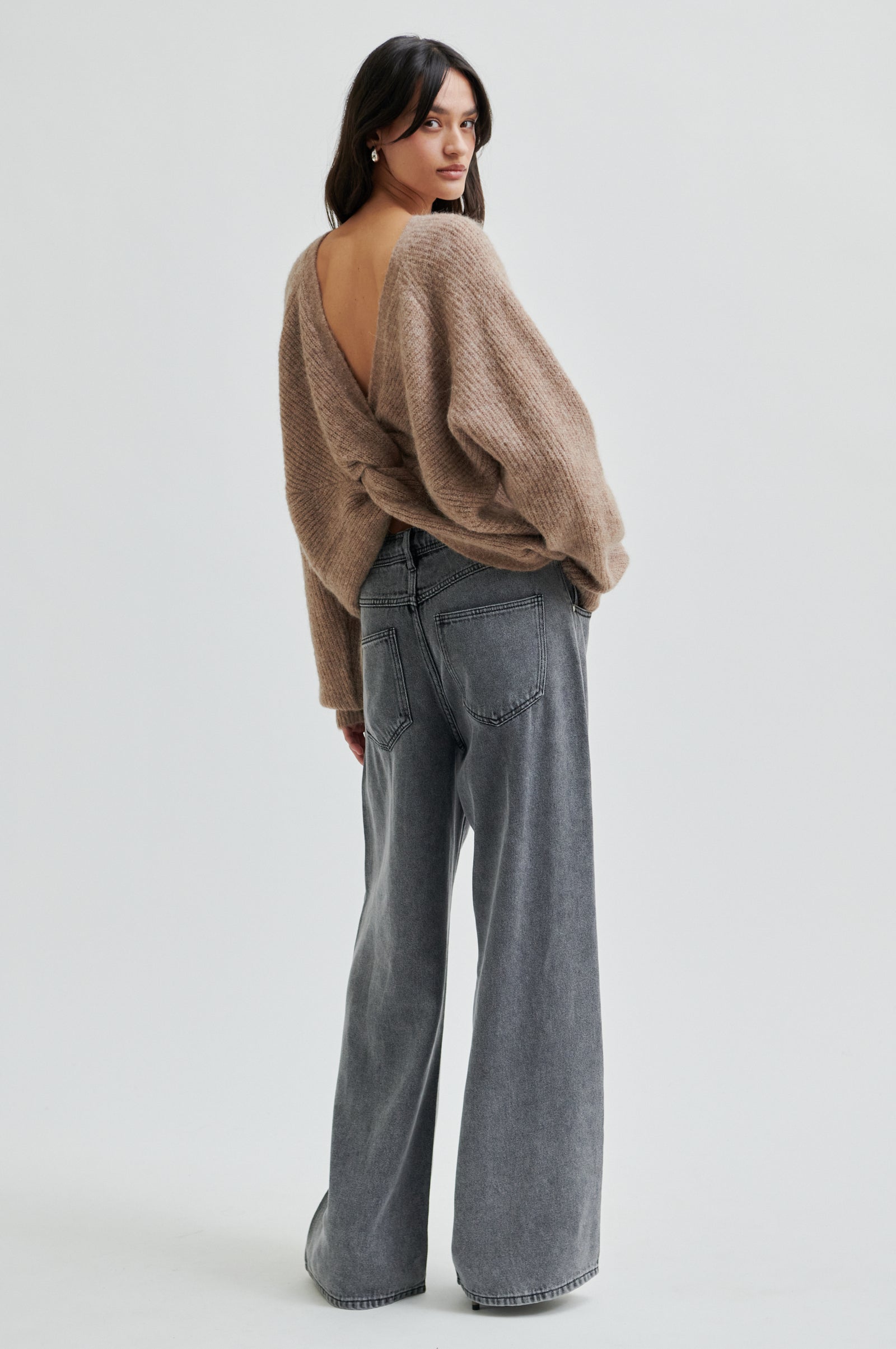 Flare Knit, Dark Beige Melange