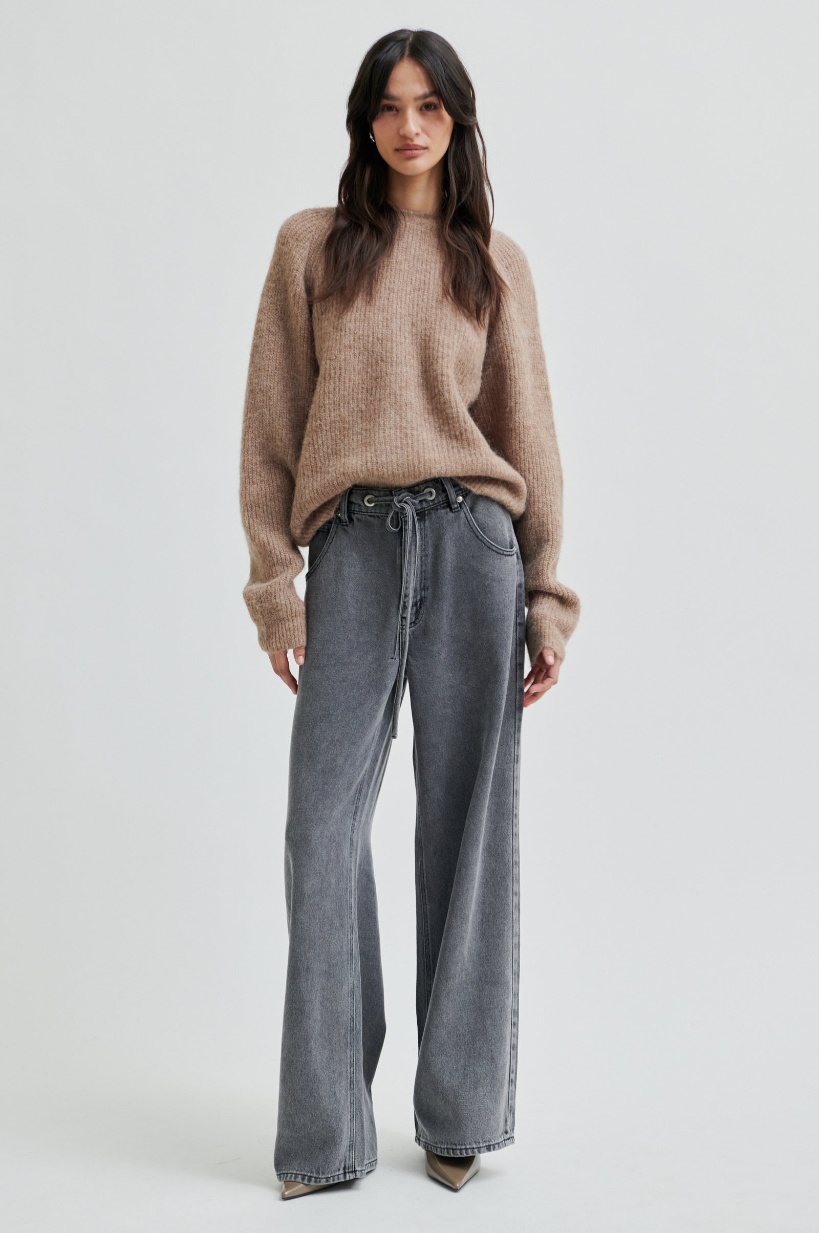 Flare Knit, Dark Beige Melange