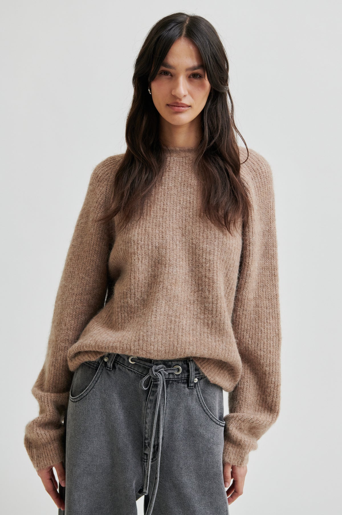 Flare Knit, Dark Beige Melange